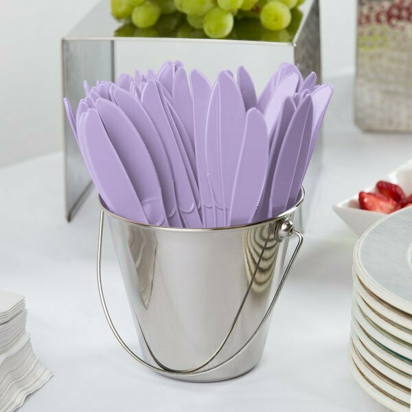 Creative Converting 010578 7 1/2in Luscious Lavender Heavy Weight Plastic Knife, 24PK 999KNIFELV